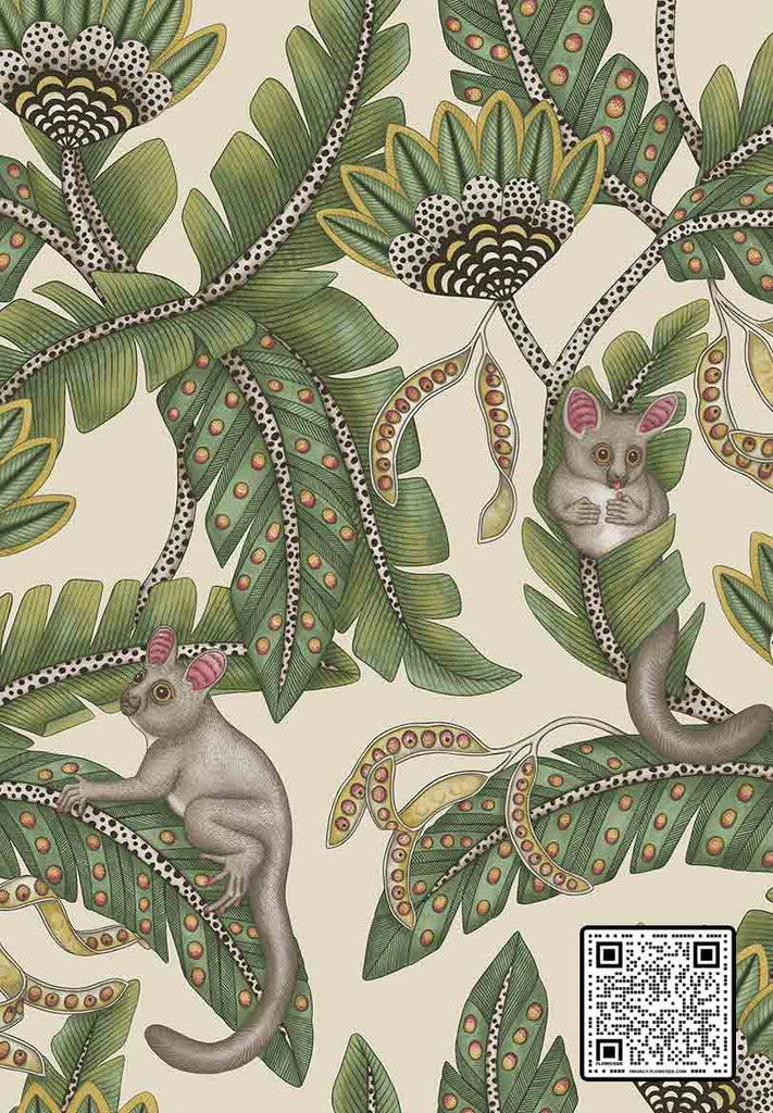  BUSH BABY NON WOVEN GREEN CHARTREUSE  WALLCOVERING available exclusively at Designer Wallcoverings