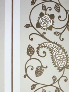 Retro Paisley Velvet Flocked Wallcovering