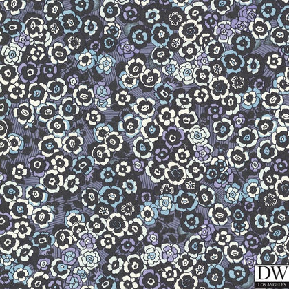 Lantana Violet Bohemian Floral Wallcovering