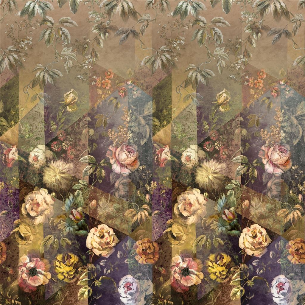 Minakari Floral Rosewood Wallpaper | Designers Guild