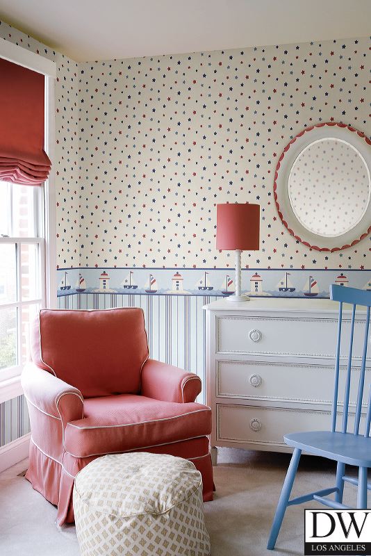 Kylie Navy Cabin Stripe Wallpaper