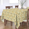 Saint James Growing Damask Green, Cream Rectangular Table Cloth on Lilly Natural Cotton