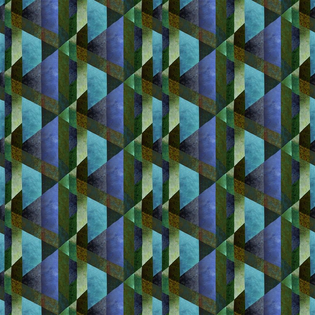 Minakari Geo  Cobalt Blue Wallpaper | Designers Guild