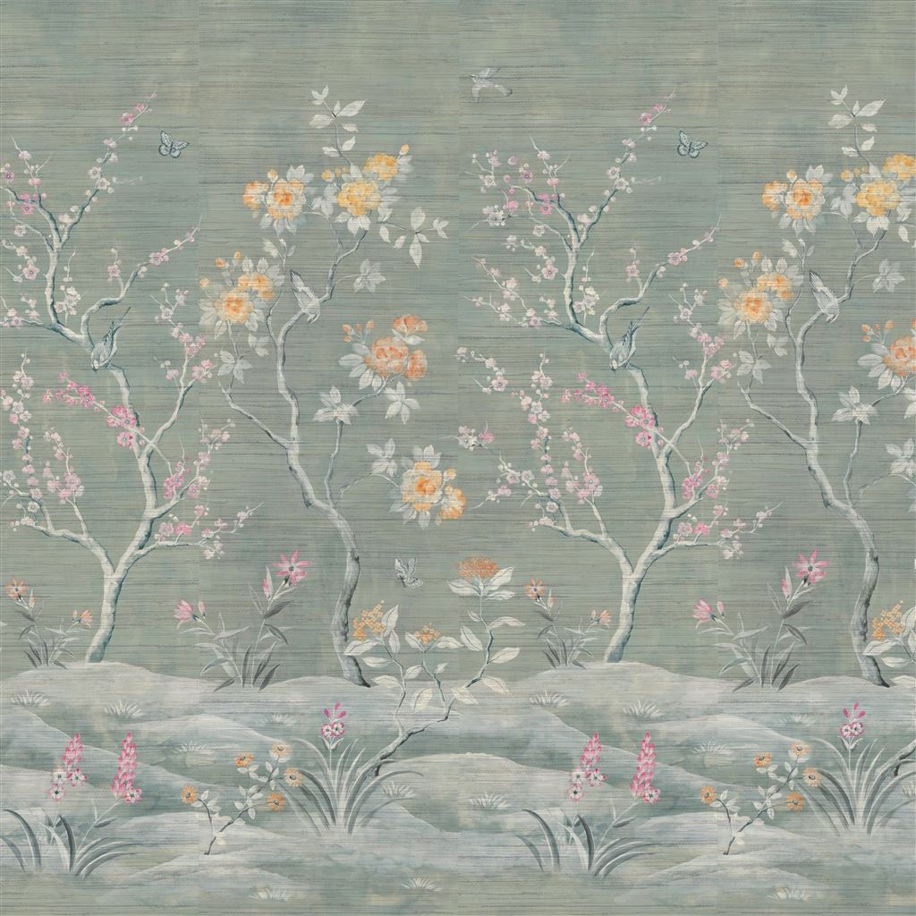 Manohari Grasscloth Blossom Wallpaper | Designers Guild