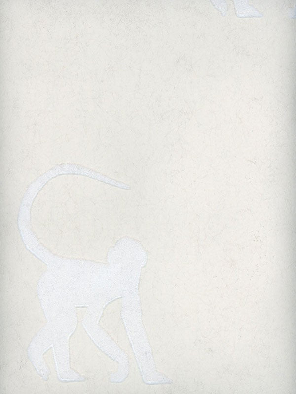 Monkey Madness Flock Velvet - Ivory and Bone