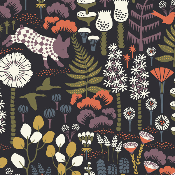 Hoppmosse - Midnight Wallcovering | Schumacher