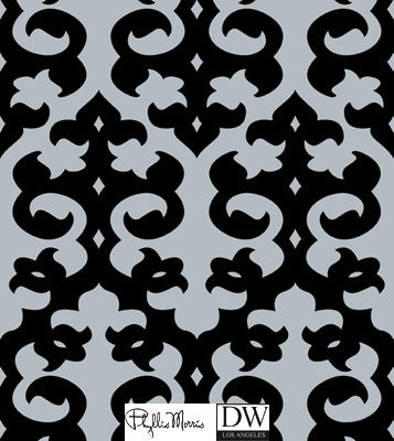 Trousdale Rock & Roll Damask  - Black & Silver