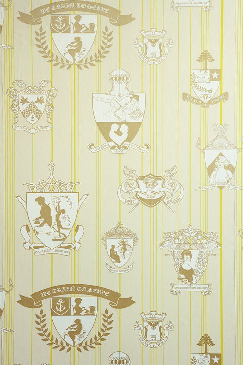 Carpe Noctem - Whimsical Toile de Joi - Lime and Gold | British Walls