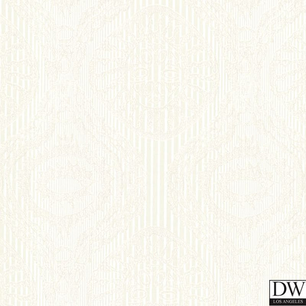 Marrakech Cream Medallion Stripe Wallpaper