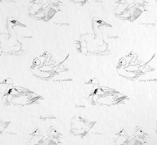 Edwyn Ducks White Architectural Wallcovering