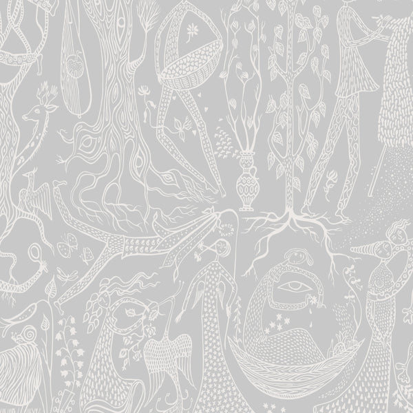 PoèMe D'Amour - Grey Wallcovering | Schumacher