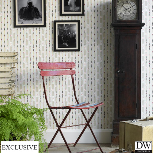 Classic Cricket Wallpaper Cream(Room Setting)