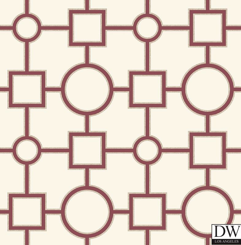 Matrix Burgundy Geometric Wallpaper