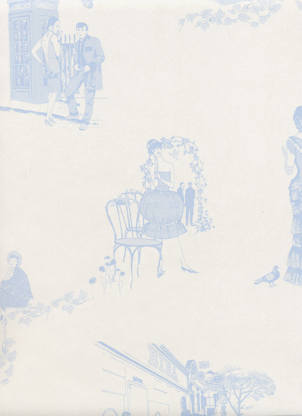 Promenade - City Toile de Joi -Wedgewood Blue | British Walls