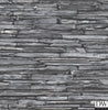 Stacked Slate Charcoal Industrial Wallpaper