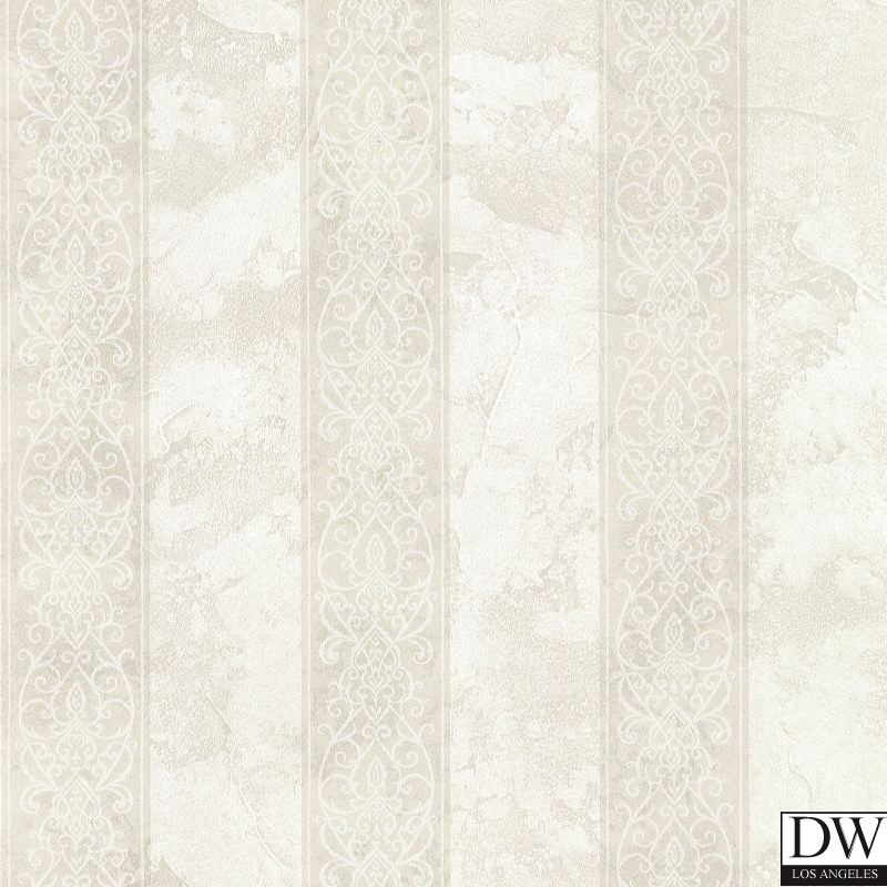 Presque Isle Light Grey Regal Stripe Wallpaper