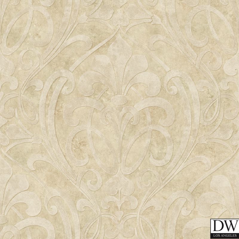 Zoe Sand Coco Damask Wallpaper