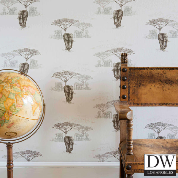 The Waterhole Wallpaper - Elephants - Wallpaper -1