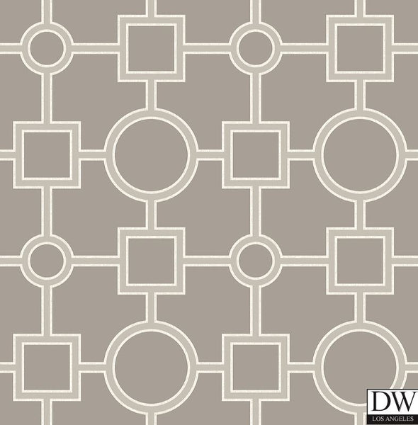 Matrix Taupe Geometric Wallpaper