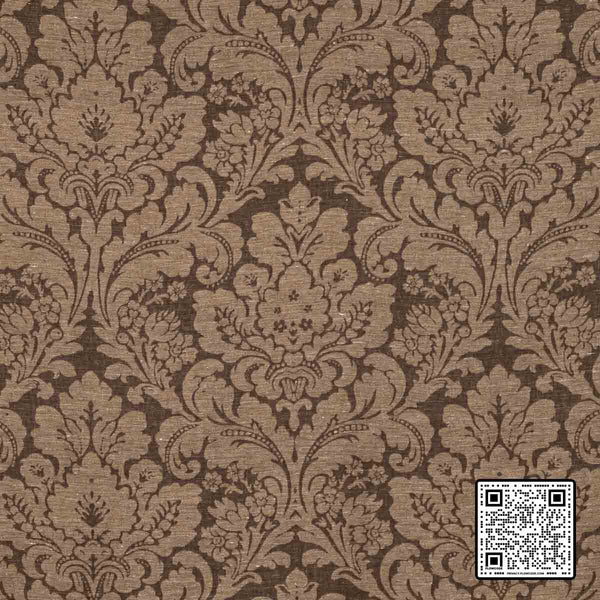  ACANTHUS DAMASK LINEN BROWN CHOCOLATE BROWN MULTIPURPOSE available exclusively at Designer Wallcoverings