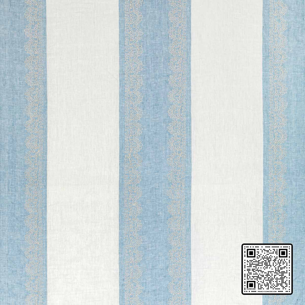  BANNER SHEER LINEN - 95%;VISCOSE - 5% BLUE WHITE BLUE DRAPERY available exclusively at Designer Wallcoverings