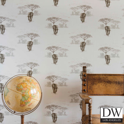 The Waterhole Wallcovering - Elephants - Wallcovering -1