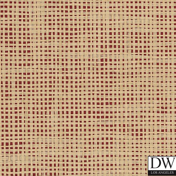 Bellagia Paperweave Grasscloth Basketweave Red | Phillipe Romano