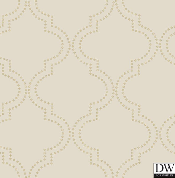 Tetra Beige Quatrefoil Wallpaper