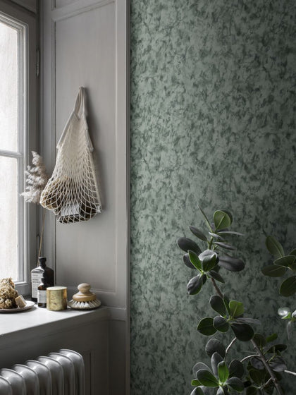 Hannes dark green Wallcovering | Sandberg