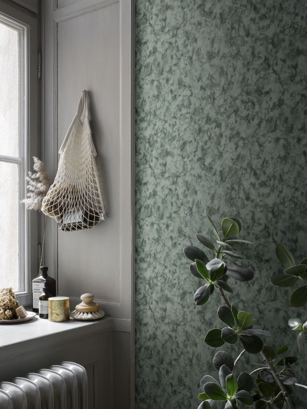 Hannes dark green Wallcovering | Sandberg