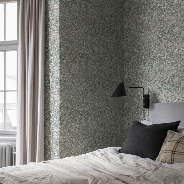 Malin green Wallcovering | Sandberg