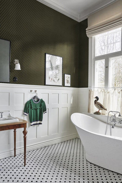 Chloe dark green Wallcovering | Sandberg