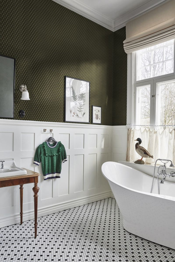 Chloe dark green Wallcovering | Sandberg