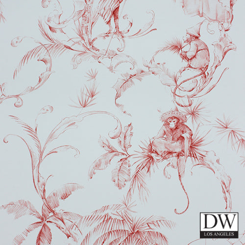 Gibralter Monkey Toile Wallcovering
