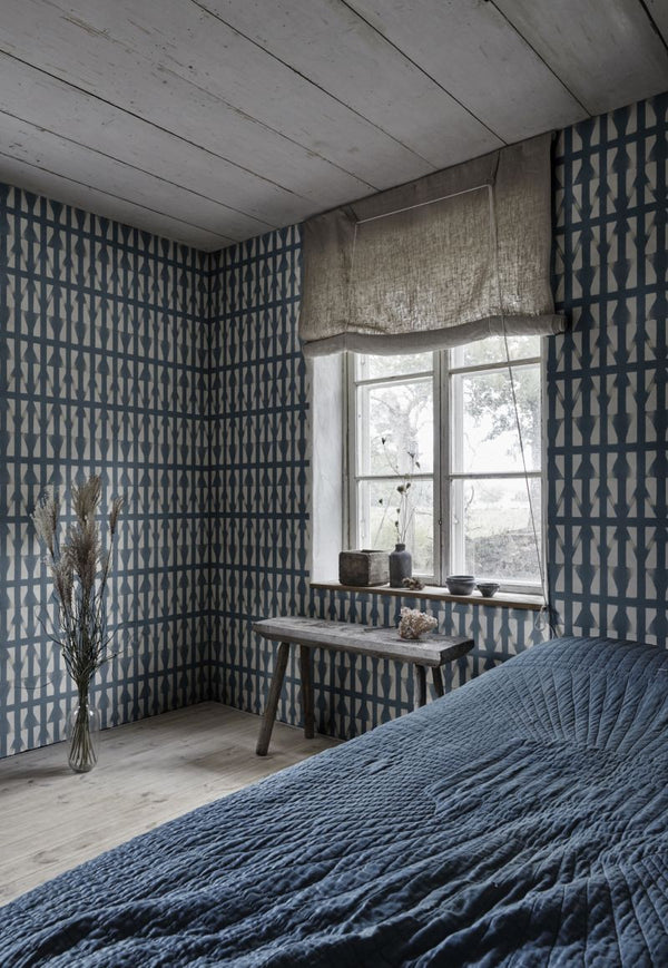 Shibori blue Wallcovering | Sandberg