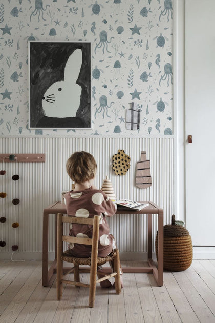 Della - Ocean Blue Wallcovering | Sandberg