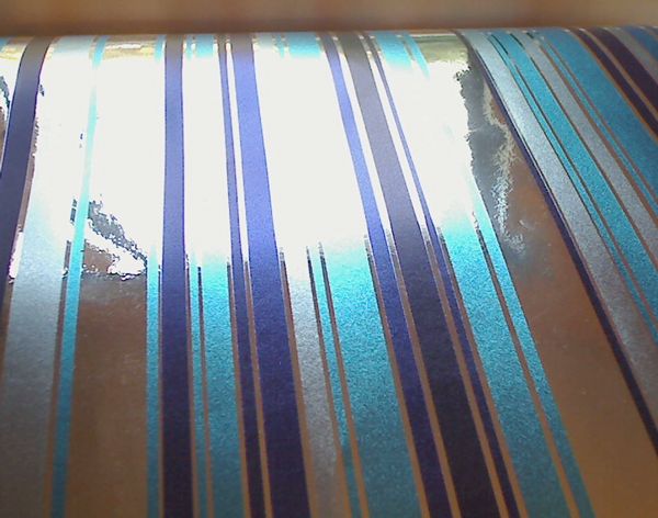 Metalisimo Silver Stripes - Mylar Silver Blue | Retro Walls