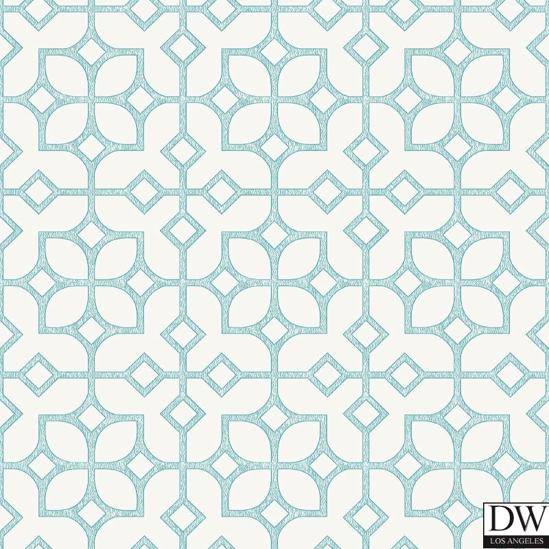 Maze Turquoise Tile Wallpaper