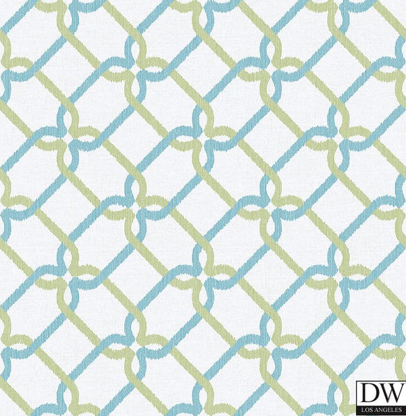 Palladian Teal Links Wallpaper