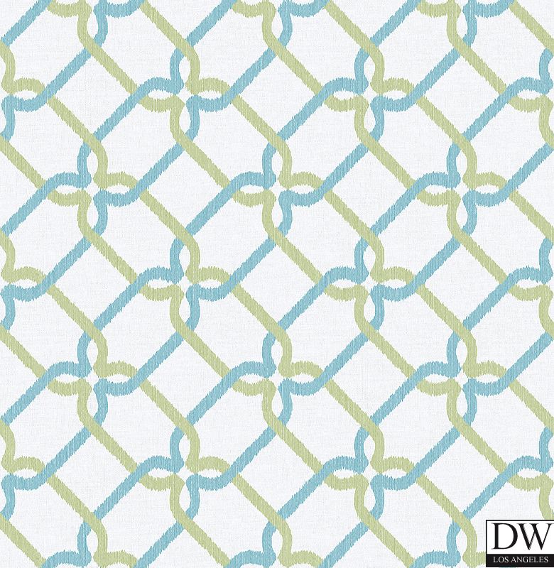 Palladian Teal Links Wallpaper