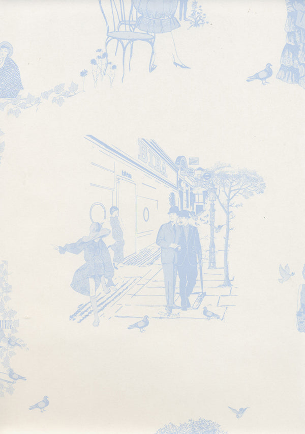 Promenade - City Toile de Joi -Wedgewood Blue | British Walls