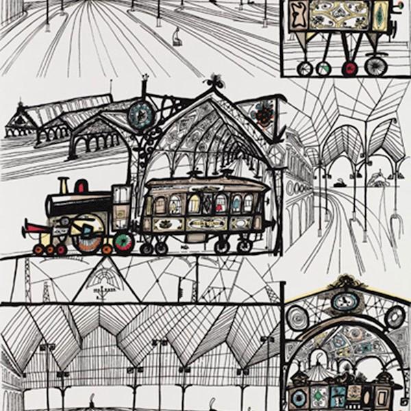 Trains - Multi On White | Schumacher by Schumacher
