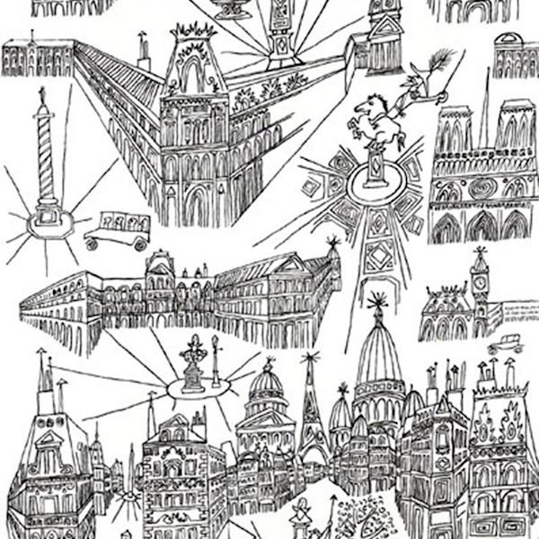 Views Of Paris - Black & White | Schumacher by Schumacher
