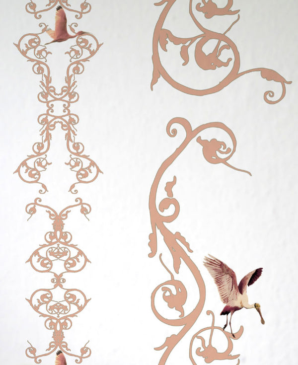 Flamingo Chiroscuro - Old Rose Architectural Wallcovering