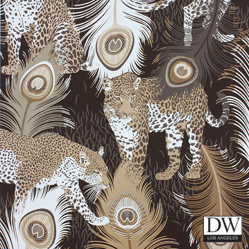 Leopold Leopard Peacock Wallcovering