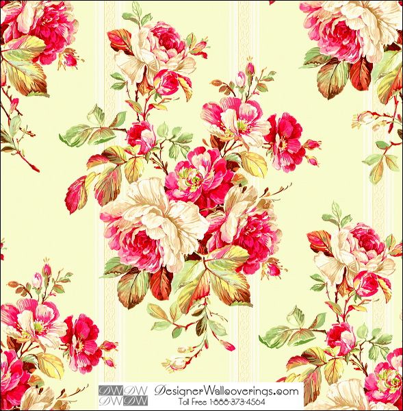 Buckingham Flower Stripe Wallpaper