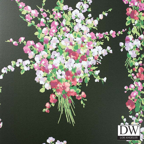 Fresh Bouquet Garland Stripe Wallcovering