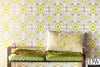 Valencia Green Ikat Floral Wallpaper