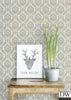 Lulu Dark Green Damask Wallpaper