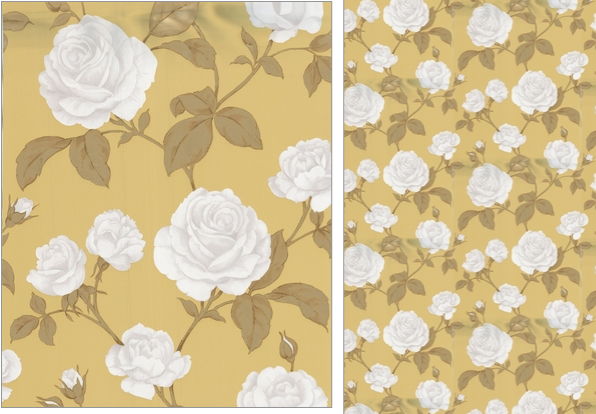 Rosalie Rose Wallpaper - Mustard Yellow
